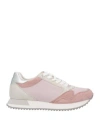 Geox Woman Sneakers Light Pink Size 8 Nylon, Soft Leather