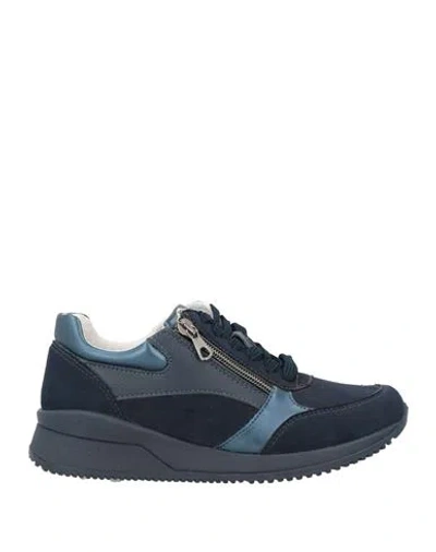 Geox Woman Sneakers Midnight Blue Size 8 Textile Fibers