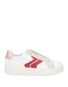 Geox Woman Sneakers Off White Size 8 Leather, Textile Fibers