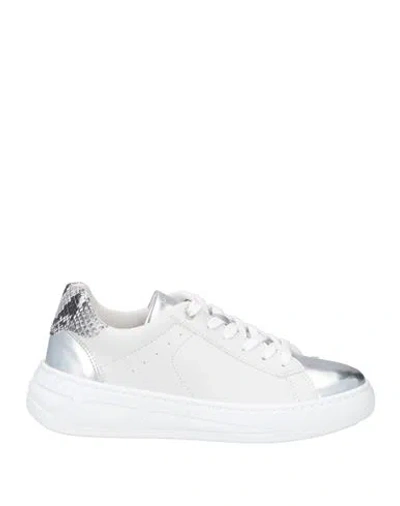 Geox Woman Sneakers Silver Size 8 Textile Fibers