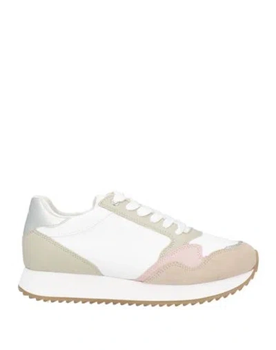 Geox Woman Sneakers White Size 8 Leather, Textile Fibers