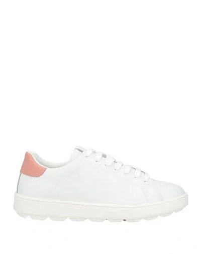 Geox Woman Sneakers White Size 8 Leather