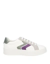 Geox Woman Sneakers White Size 8 Leather, Textile Fibers
