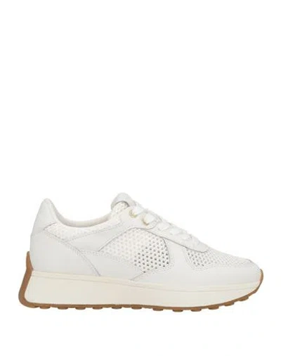 Geox Woman Sneakers White Size 8 Leather, Textile Fibers