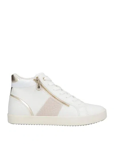 Geox Woman Sneakers White Size 8 Leather, Textile Fibers