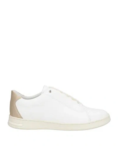 Geox Woman Sneakers White Size 6 Leather, Textile Fibers