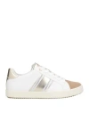 Geox Woman Sneakers White Size 7 Leather, Textile Fibers
