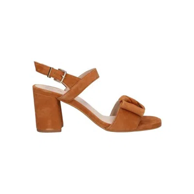 Geox Women's Boho Platform Suede Block Heel Cross Strap Sandals In Cognac In Black