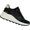 Geox Spherica Platform Wedge Sneaker In Black