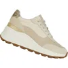 Geox Spherica Platform Wedge Sneaker In White