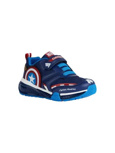 Geox Kids' X Marvel Bayonyc Junior Panelled Sneakers In Blue