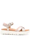 Geox Xand 2.1 Buckled Cross-strap Sandals In Neutral