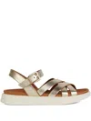 Geox Xand 2s Leather Sandals In Gold