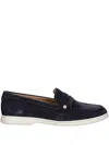 Geox Xand 3 Suede Penny Loafers In Black