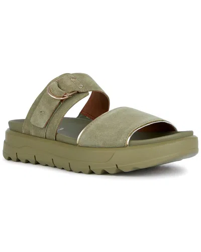 Geox Xand Leather Sandal In Green