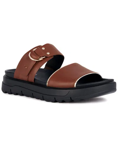 Geox Xand Leather Sandal In Brown