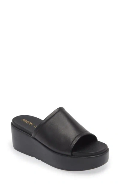 Geox Xand Platform Wedge Slide Sandal In Black