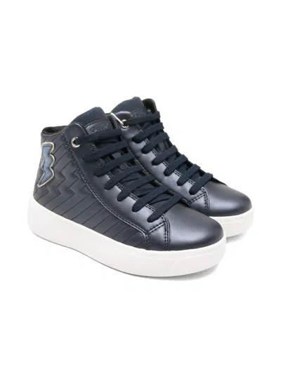 Geox Zigzag Mikiroshi Lace-up Trainers In Blue