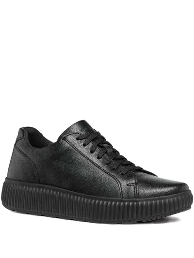 Geox Zip-detail Chunky Sole Sneakers In Black
