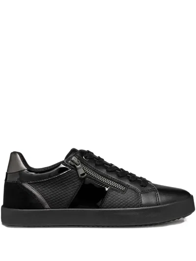 Geox Zip-detail Sneakers In Black