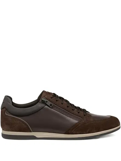 Geox Zip-detail Sneakers In Brown