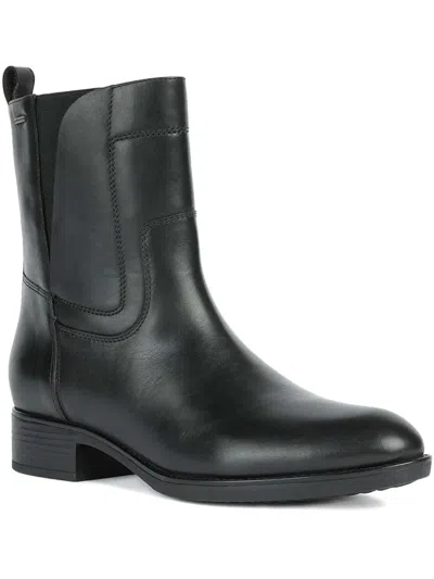 Geox Zip-fastening Leather Boots In Black