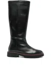 Geox Zip Leather Boot In Black