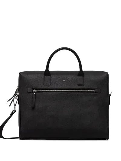 Geox Zip Top-handle Laptop Bag In Black