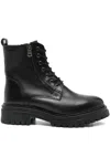 Geox Zip-up Combat Boots In Black