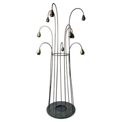 Pre-owned Gerald Thurston Vintage Mid-century Design Willow Form Floor Lamp In Black