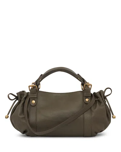 Gerard Darel 12h Small Leather Handbag In Khaki