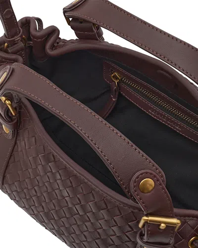 Gerard Darel 12h Small Woven Leather Handbag In Brown