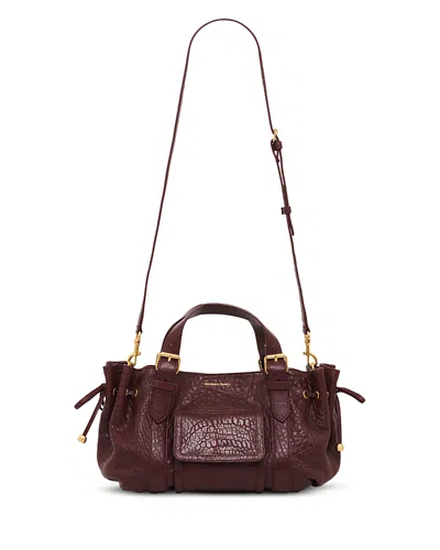 Gerard Darel 18h Medium Leather Handbag In Burgundy