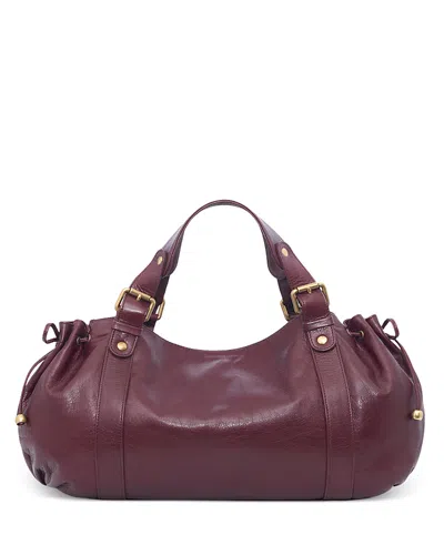 Gerard Darel 24h Large Leather Handbag In Burgundy