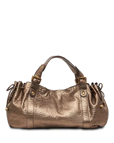 Gerard Darel 24h Leather Duffel Bag In Gold