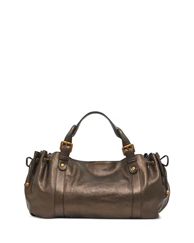 Gerard Darel 24h Leather Duffel Bag In Old Gold