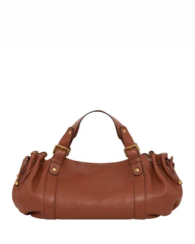 Gerard Darel 24h Leather Handbag In Brown