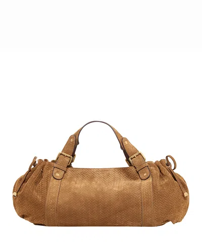 Gerard Darel 24h Suede Handbag In Brown