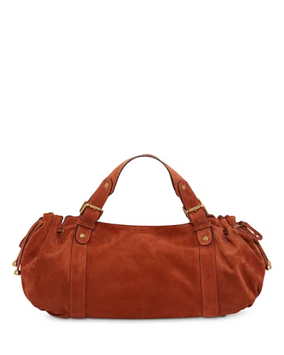 Gerard Darel 24h Suede Handbag In Brown