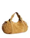 Gerard Darel 24h Suede Handbag In Wheat