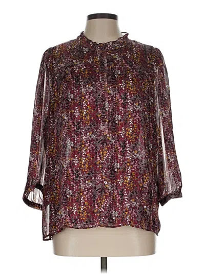 Pre-owned Gerard Darel 3/4 Sleeve Blouse In Burgundy