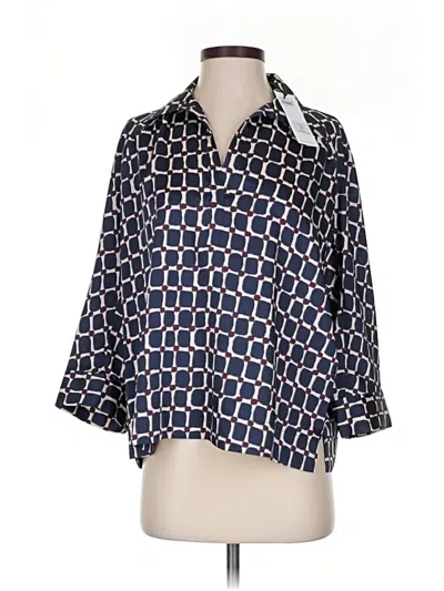 Gerard Darel 3/4 Sleeve Button Down Shirt In Blue