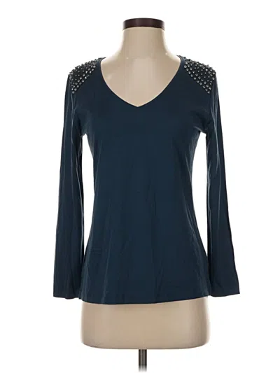 Gerard Darel 3/4 Sleeve Top Blue V-neck Tops