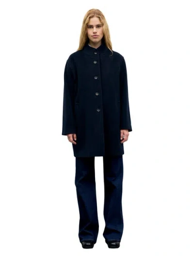 Gerard Darel Agna Virgin Wool Coat In Blue