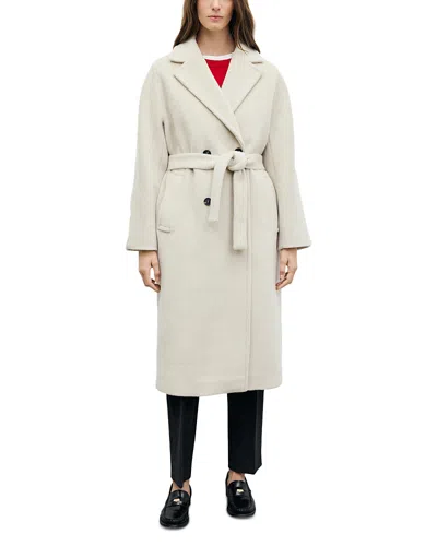 Gerard Darel Alan Notch Collar Tie Waist Coat In Neutral