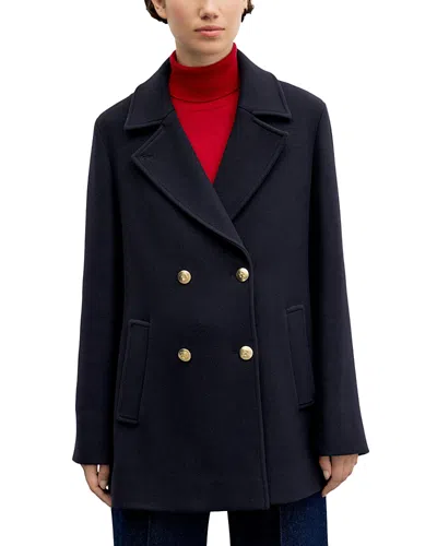 Gerard Darel Alis Double Breasted Peacoat In Blue