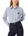Gerard Darel Alison Embroidered Pocket Shirt In Blue