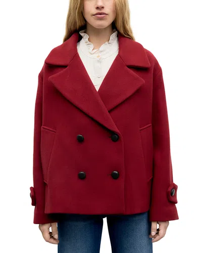 Gerard Darel Alla Wool Blend Oversized Collar Coat In Multi