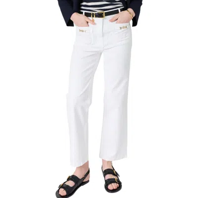 Gerard Darel Allie Cropped Straight Leg Jeans In White
