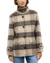 Gerard Darel Ally Printed Button Front Coat In Brown